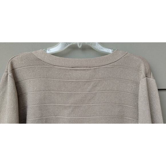 Lane Bryant Gold Sparkle Metallic Front Zip Cardigan Size 22-24 Nylon/Rayon 2XL - Picture 10 of 10